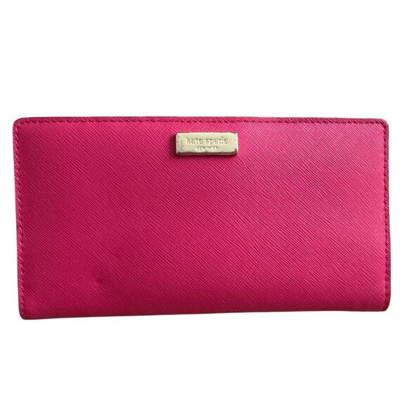 Kate Spade Hot Pink and Gold Wallet *as is* - Picture 1 of 11